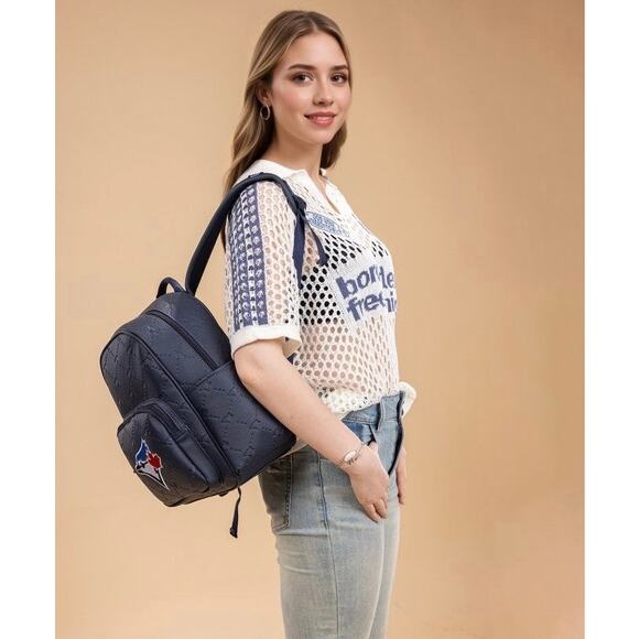 MLB Toronto Blue Jays Navy Fashion Backpack *New w/ Tags* Officially Licensed - Picture 2 of 4